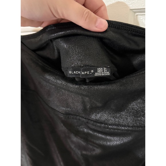 Dex Blacktape Faux Leather Biker Shorts Women's Plus Size 2X Shiny Metallic - Picture 3 of 3